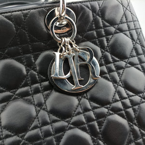 Pre-owned Christian Dior Lady Dior Black lambskin  handbag | stylenewstar