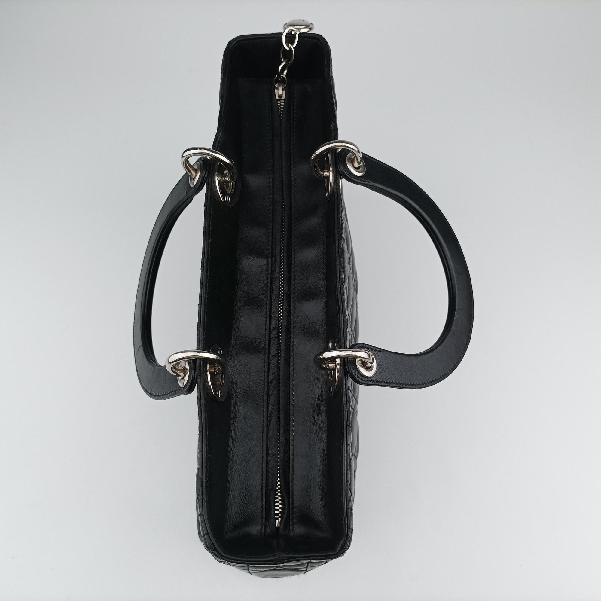 Pre-owned Christian Dior Lady Dior Black lambskin  handbag | stylenewstar
