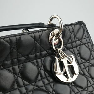 Pre-owned Christian Dior Lady Dior Black lambskin  handbag | stylenewstar