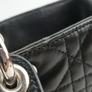 Pre-owned Christian Dior Lady Dior Black lambskin  handbag | stylenewstar