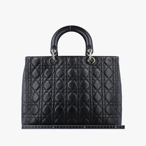Pre-owned Christian Dior Lady Dior Black lambskin  handbag | stylenewstar