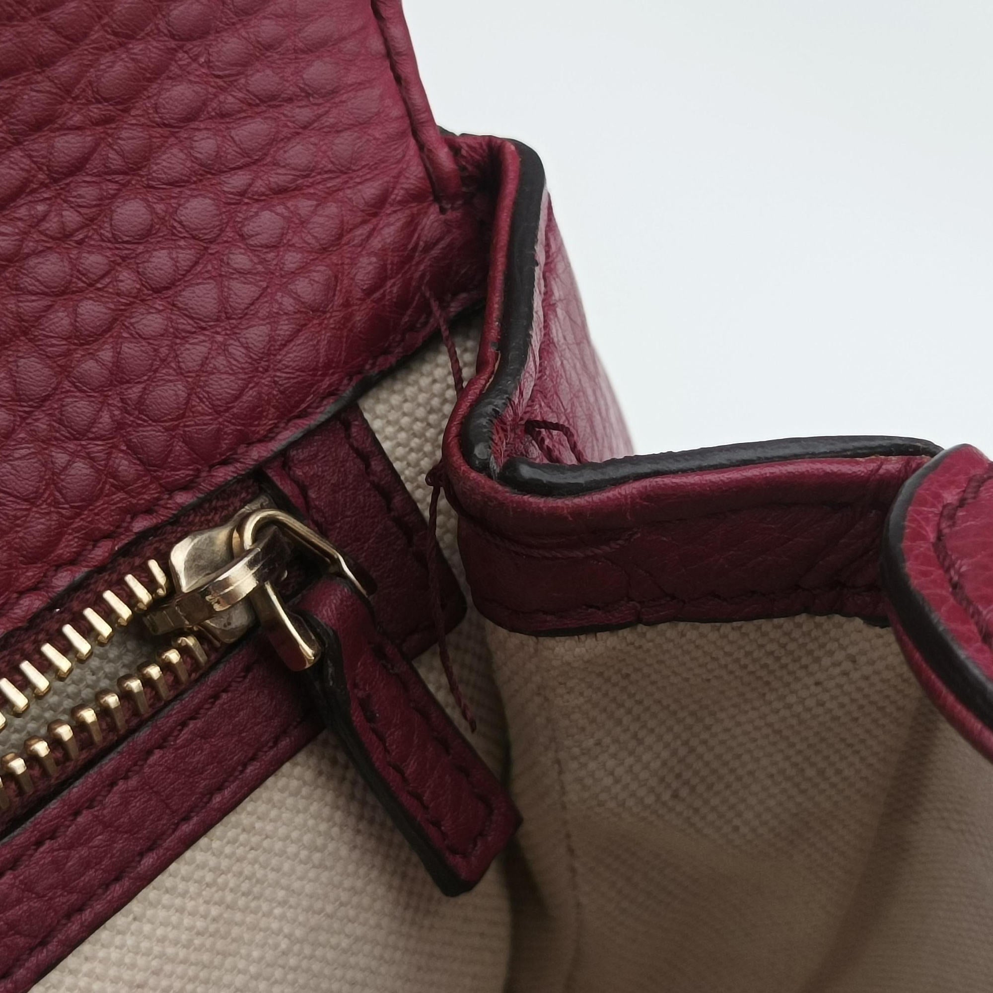 Pre-owned Gucci New Bamboo Burgundy Leather 254884 shoulderbag | stylenewstar