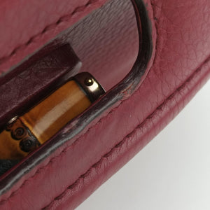 Pre-owned Gucci New Bamboo Burgundy Leather 254884 shoulderbag | stylenewstar