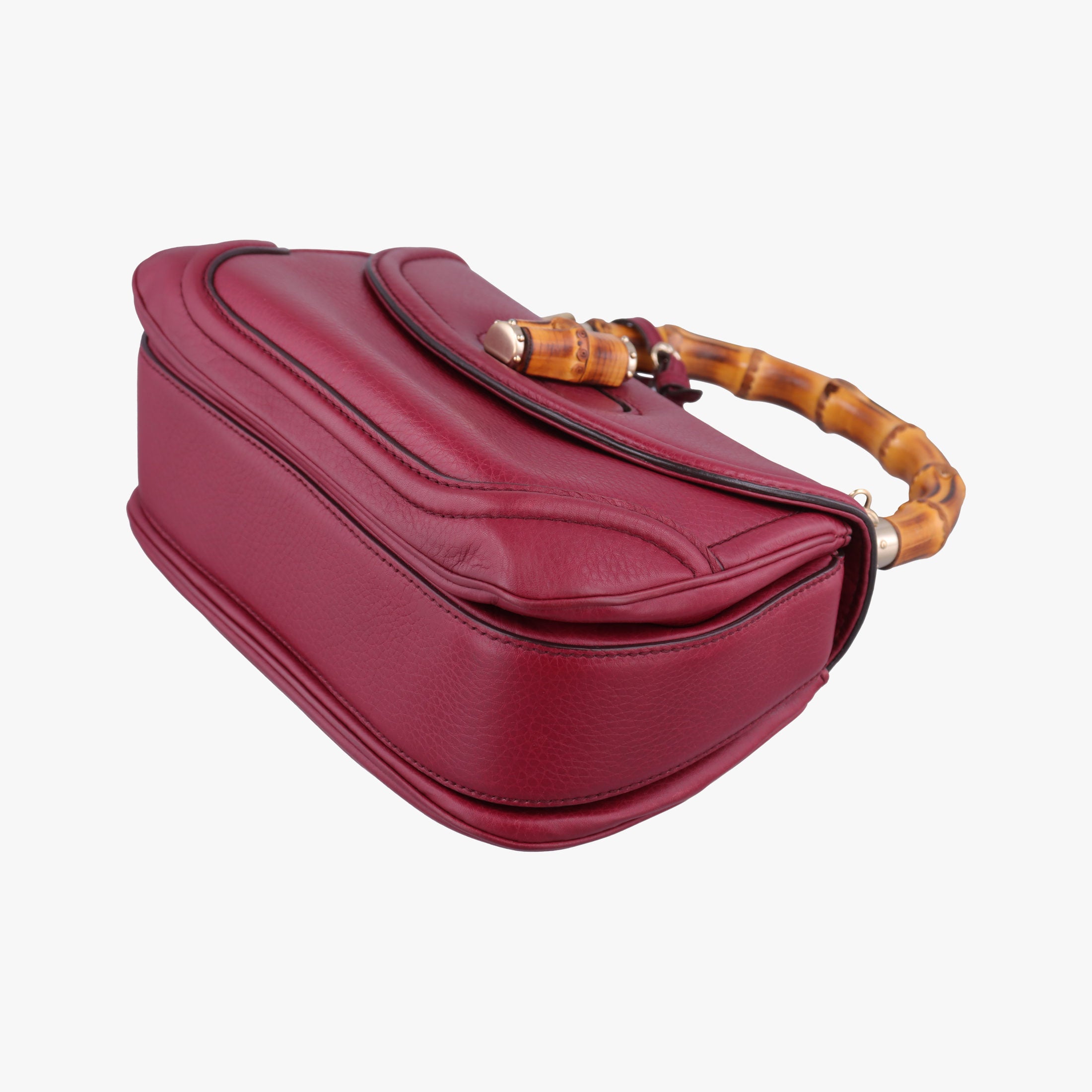 Pre-owned Gucci New Bamboo Burgundy Leather 254884 shoulderbag | stylenewstar