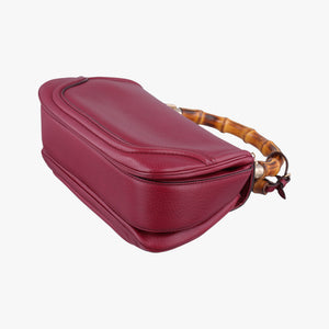 Pre-owned Gucci New Bamboo Burgundy Leather 254884 shoulderbag | stylenewstar