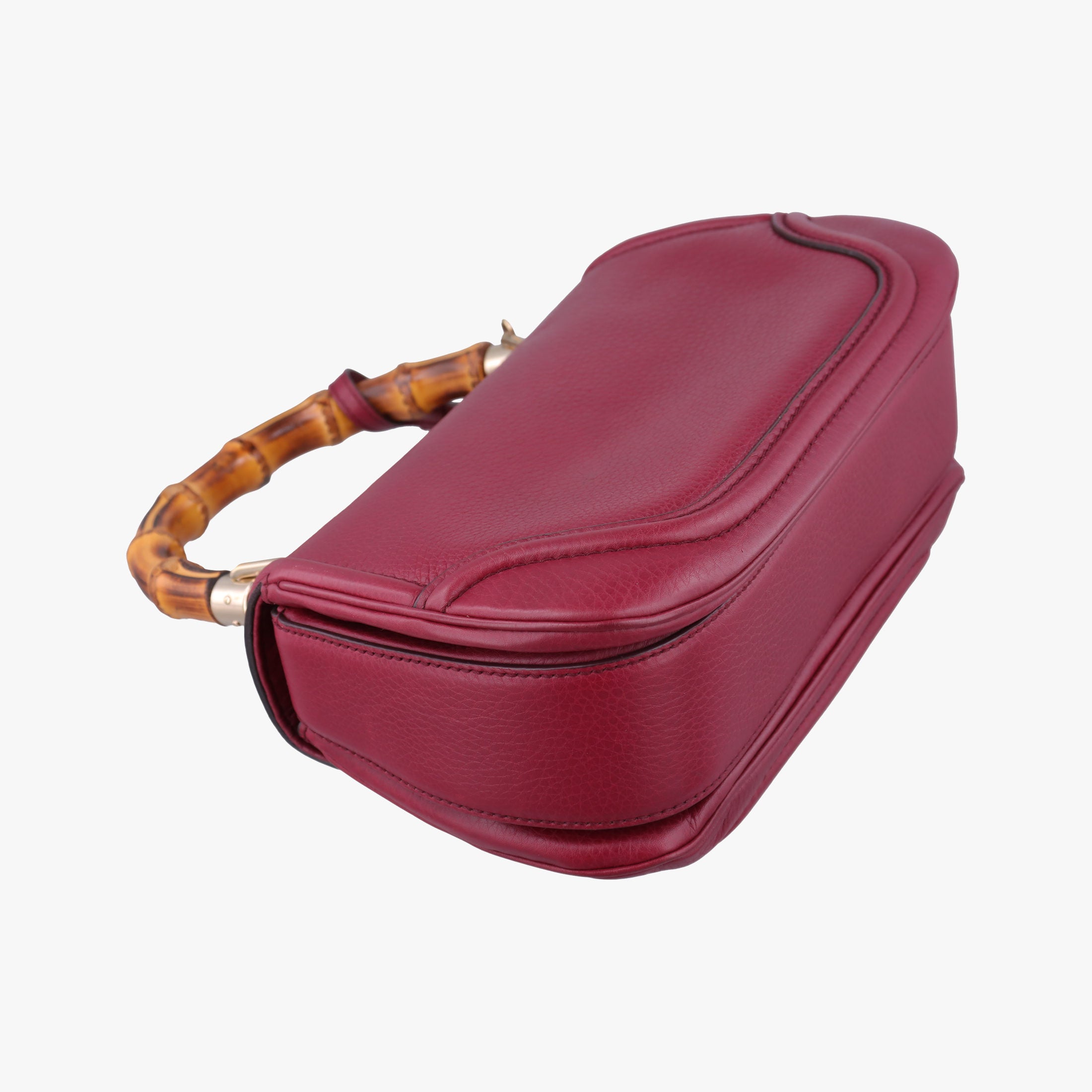 Pre-owned Gucci New Bamboo Burgundy Leather 254884 shoulderbag | stylenewstar