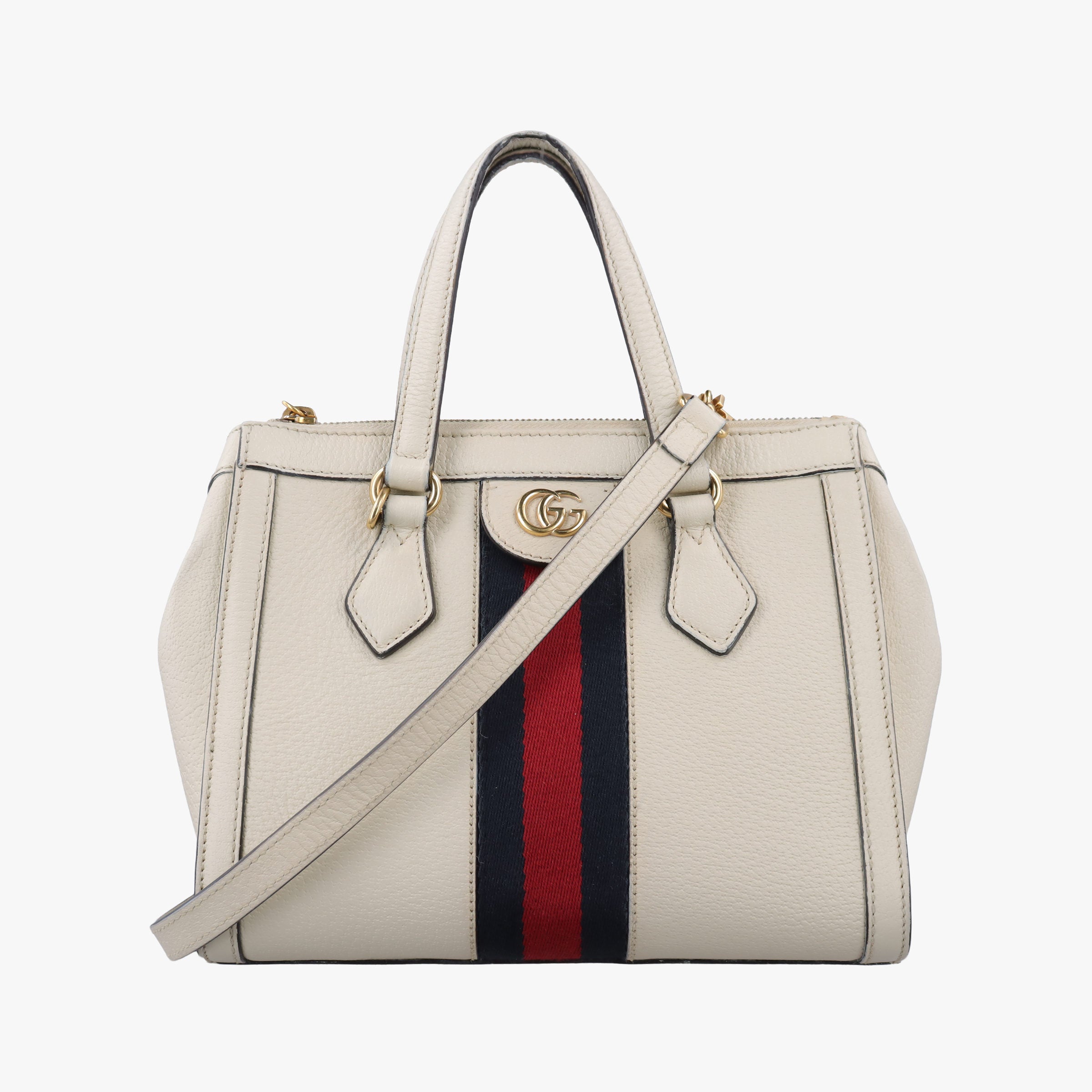 Pre-owned Gucci Ophidia White Leather 547551 shoulderbag | stylenewstar
