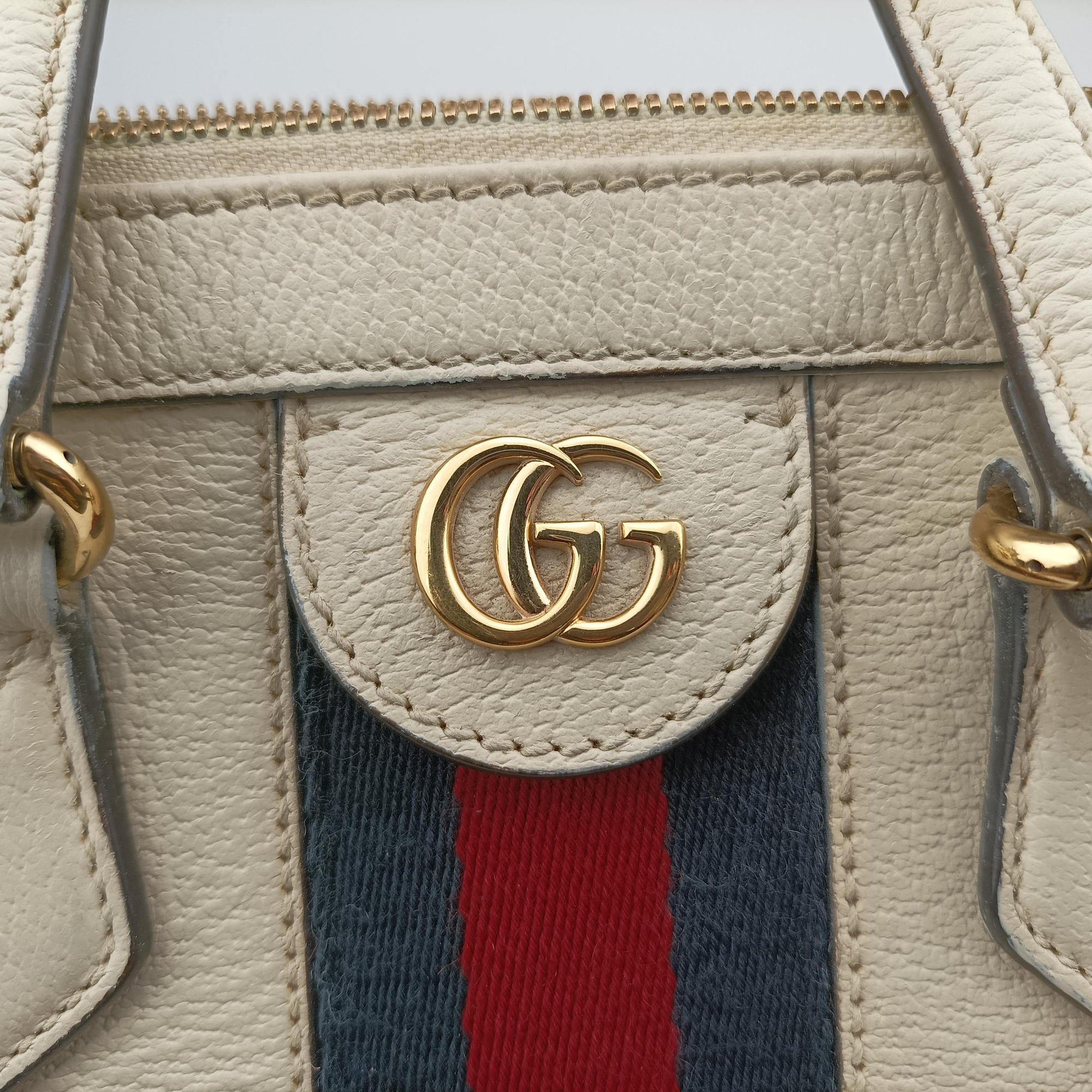 Pre-owned Gucci Ophidia White Leather 547551 shoulderbag | stylenewstar