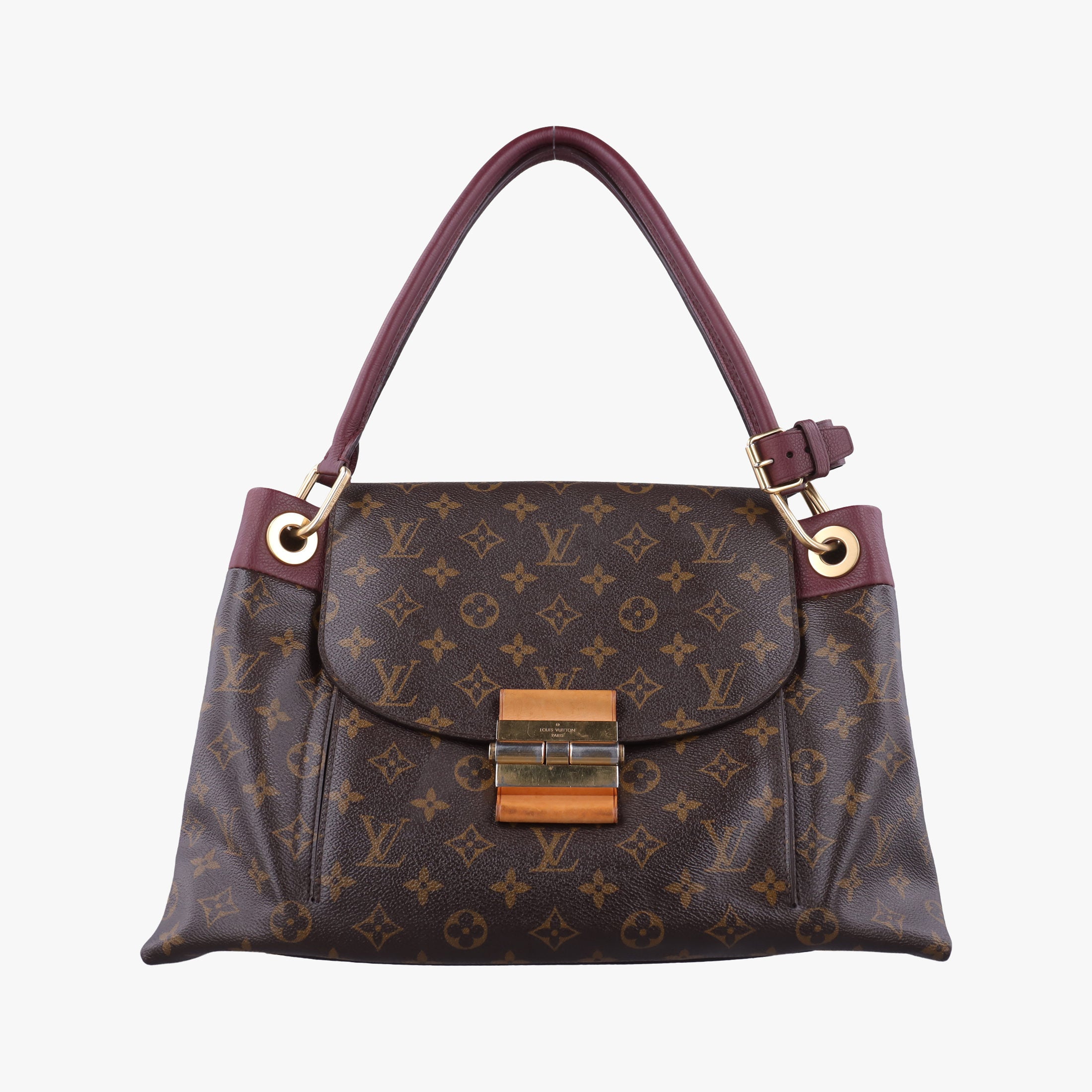 Secondhand Louis Vuitton OLYMPE Brown×QUETSCHE Monogram Canvas×calf leather M40926 handbag | stylenewstar