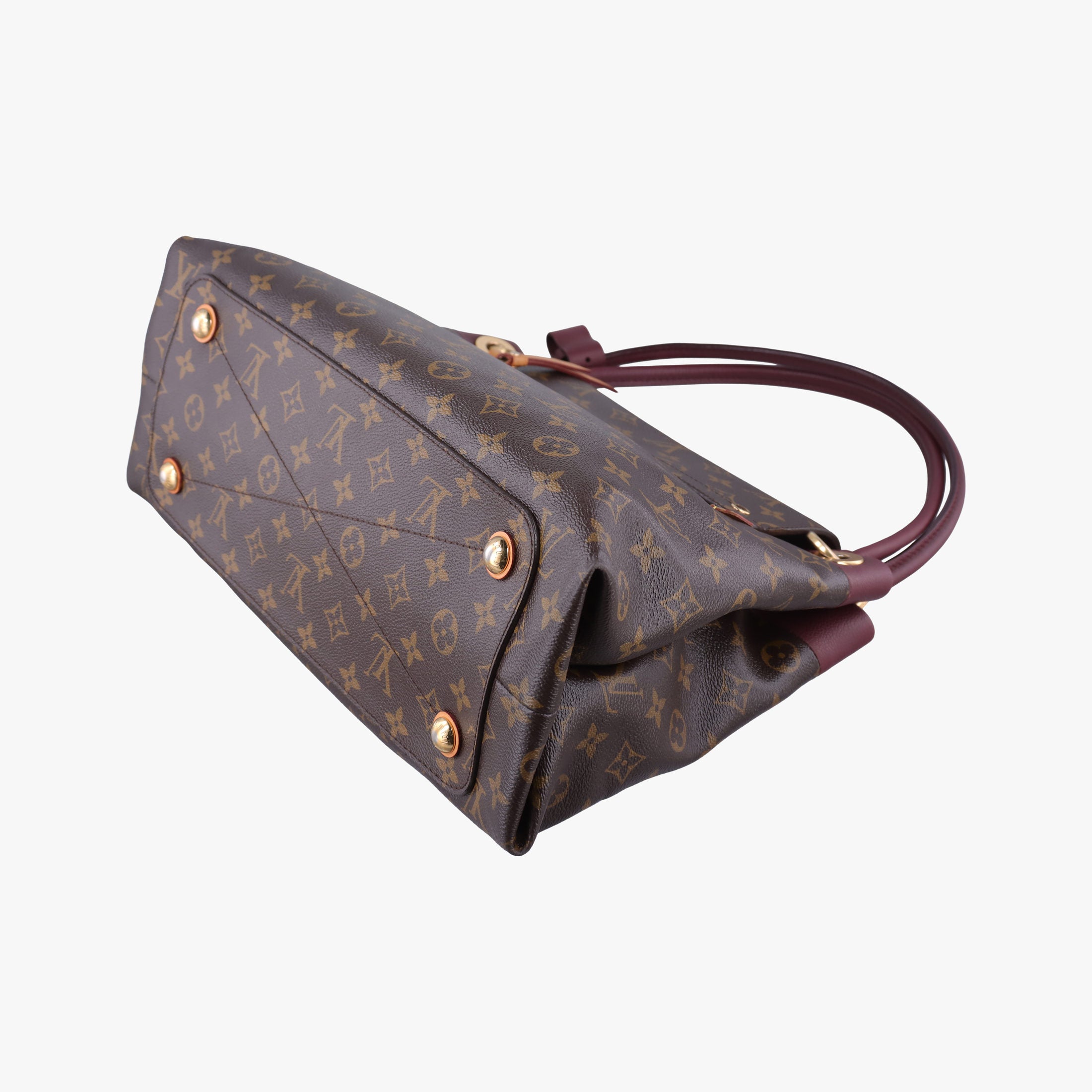Secondhand Louis Vuitton OLYMPE Brown×QUETSCHE Monogram Canvas×calf leather M40926 handbag | stylenewstar