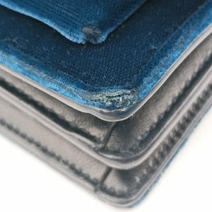 Secondhand Yves Saint Laurent SUNSET Blue velour 441972 shoulderbag | stylenewstar