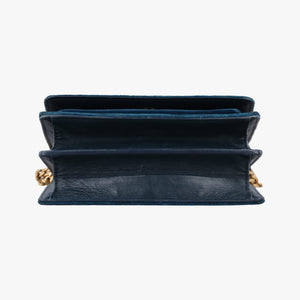 Secondhand Yves Saint Laurent SUNSET Blue velour 441972 shoulderbag | stylenewstar