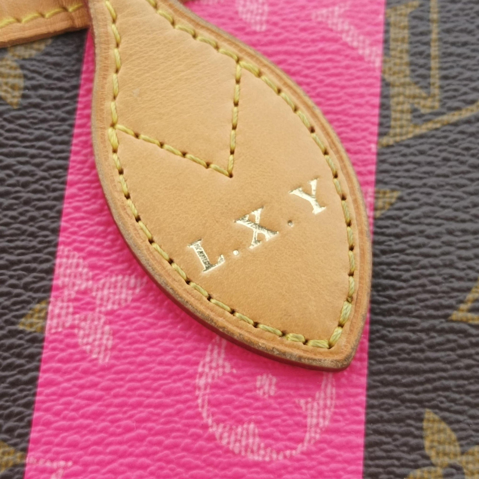 Pre-owned Louis Vuitton Neverfull MM brown×Grenard Pink Monogram Canvas M41602 shoulderbag | stylenewstar