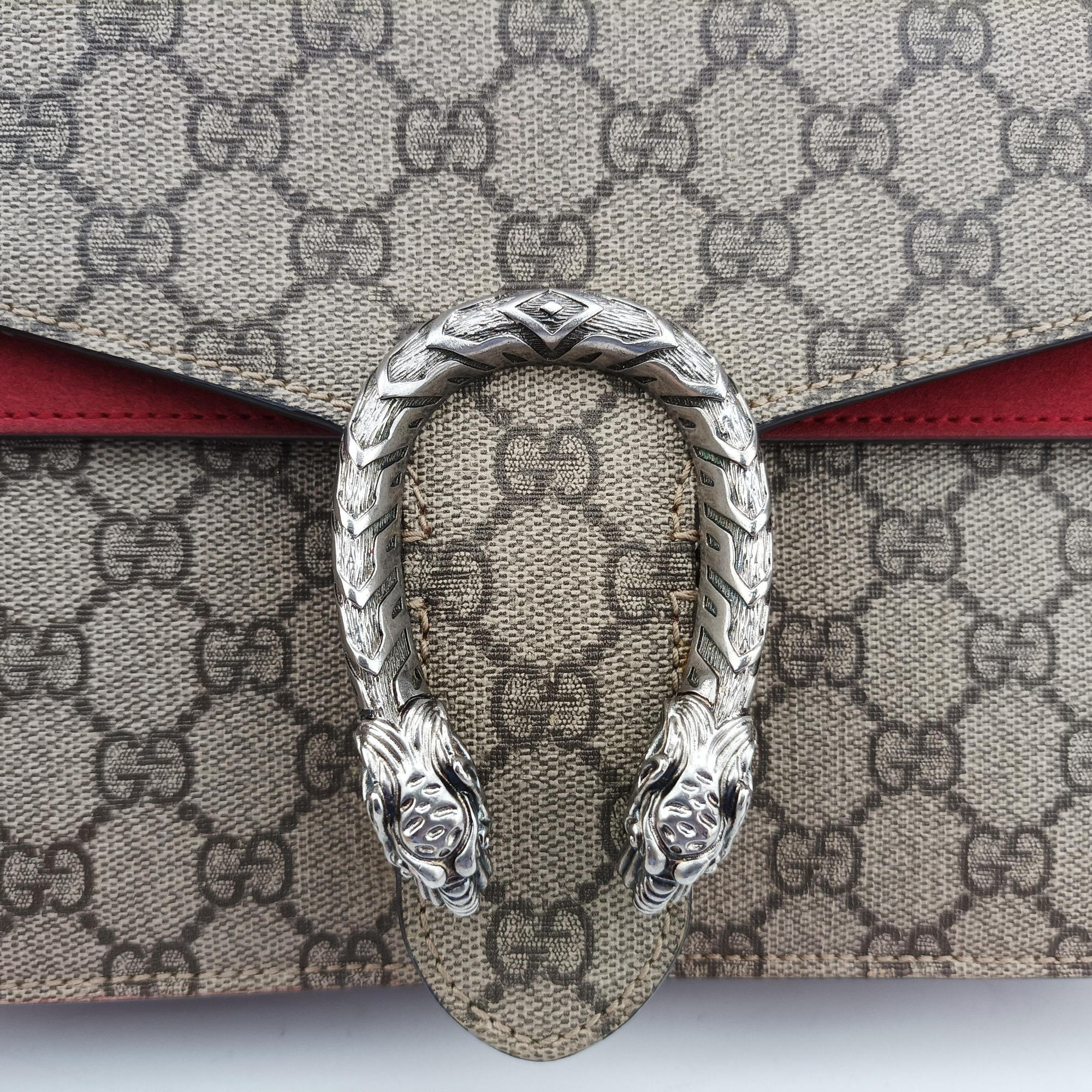 Secondhand Gucci Dionysus Brown×red PVC coated canvas×suede 400249 shoulderbag | stylenewstar
