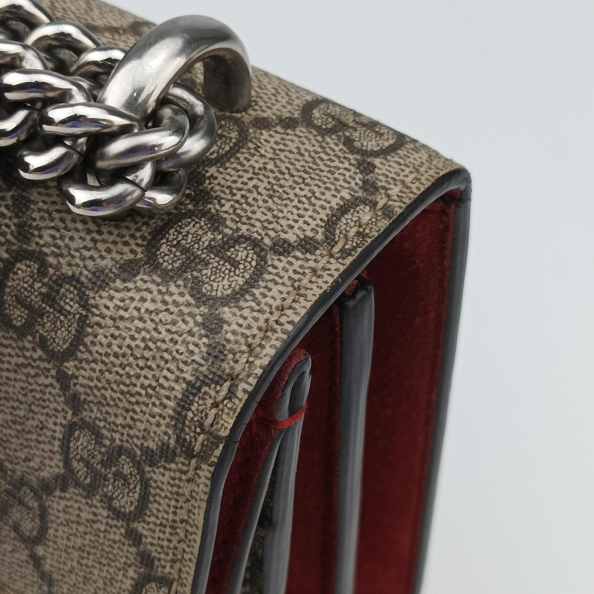 Secondhand Gucci Dionysus Brown×red PVC coated canvas×suede 400249 shoulderbag | stylenewstar