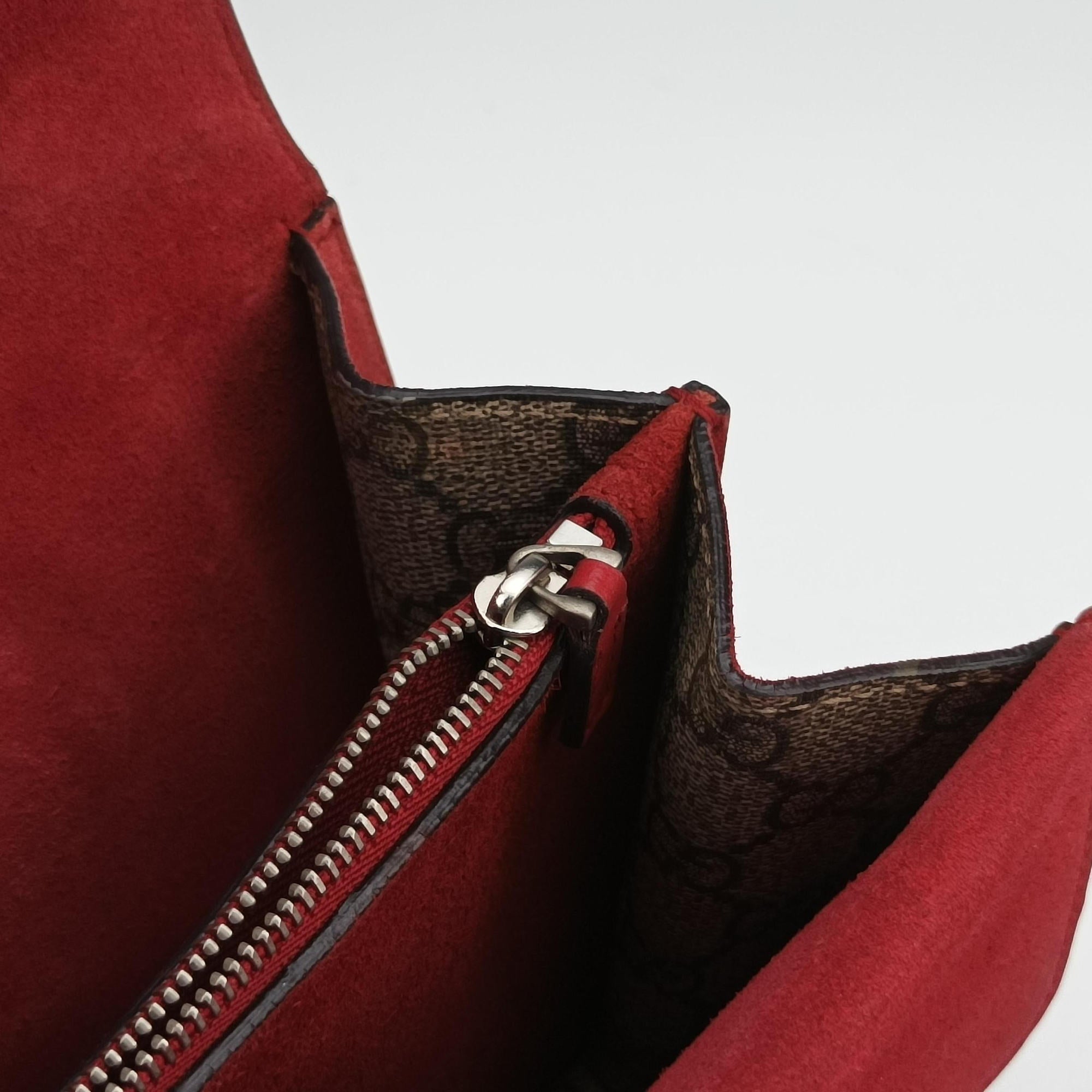 Secondhand Gucci Dionysus Brown×red PVC coated canvas×suede 400249 shoulderbag | stylenewstar