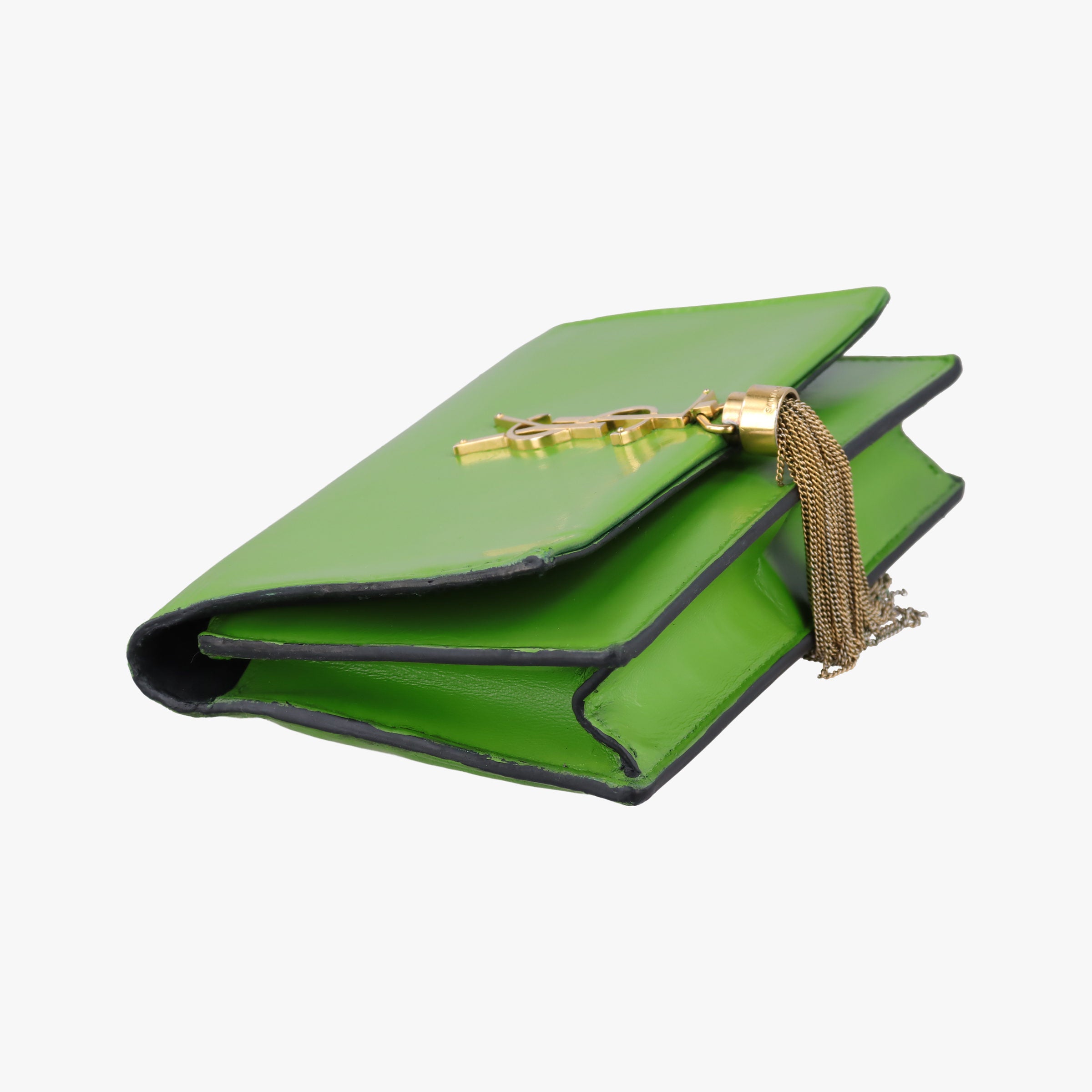 Pre-owned Yves Saint Laurent KATE Green Leather 452159 shoulderbag | stylenewstar
