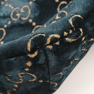 Pre-owned Gucci GG Velvet Blue velour 574968 bum bag/waist bag | stylenewstar
