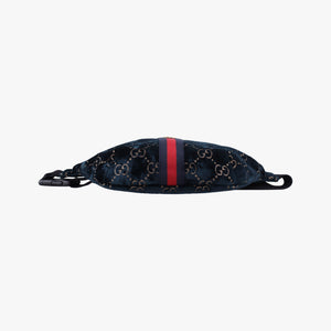 Pre-owned Gucci GG Velvet Blue velour 574968 bum bag/waist bag | stylenewstar