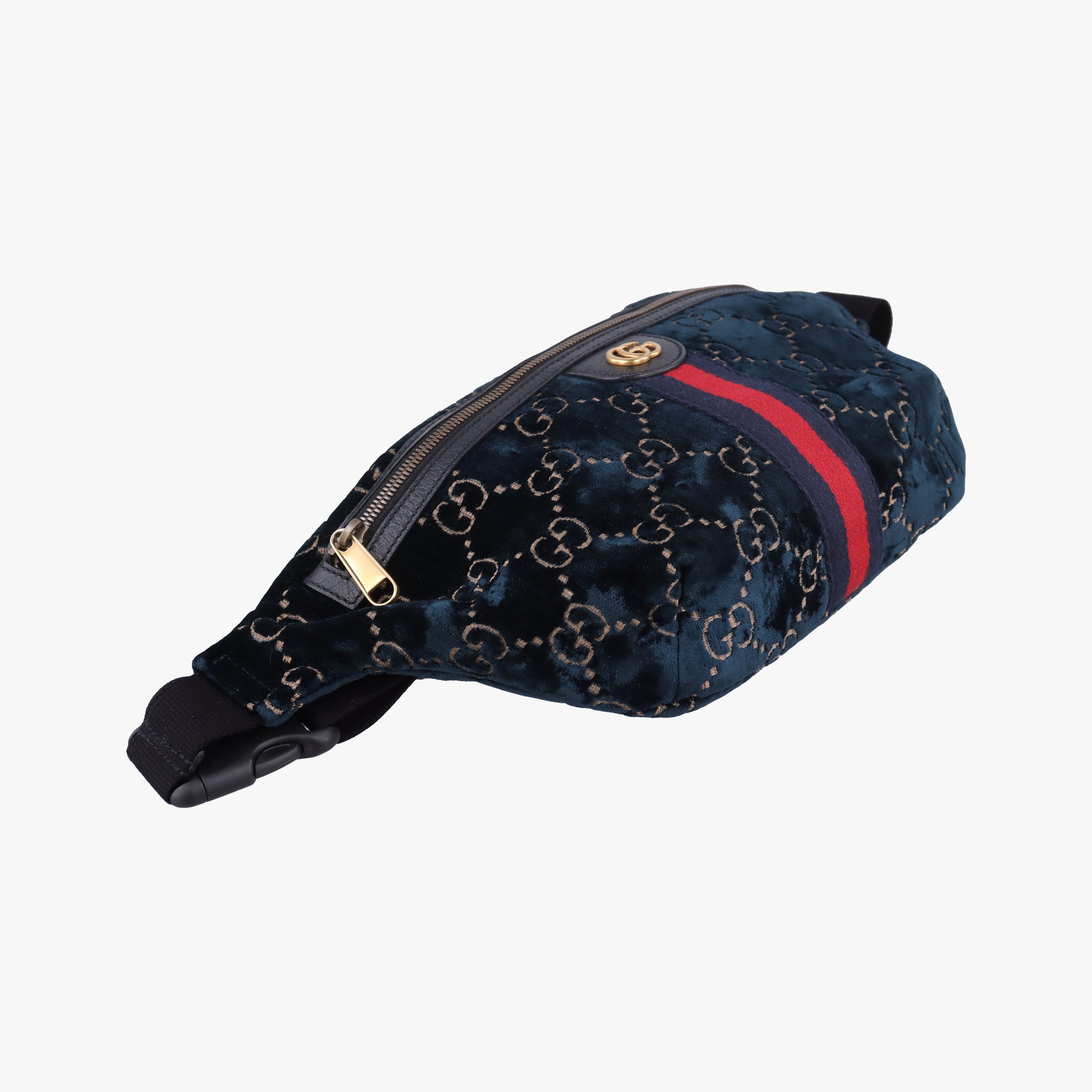 Pre-owned Gucci GG Velvet Blue velour 574968 bum bag/waist bag | stylenewstar
