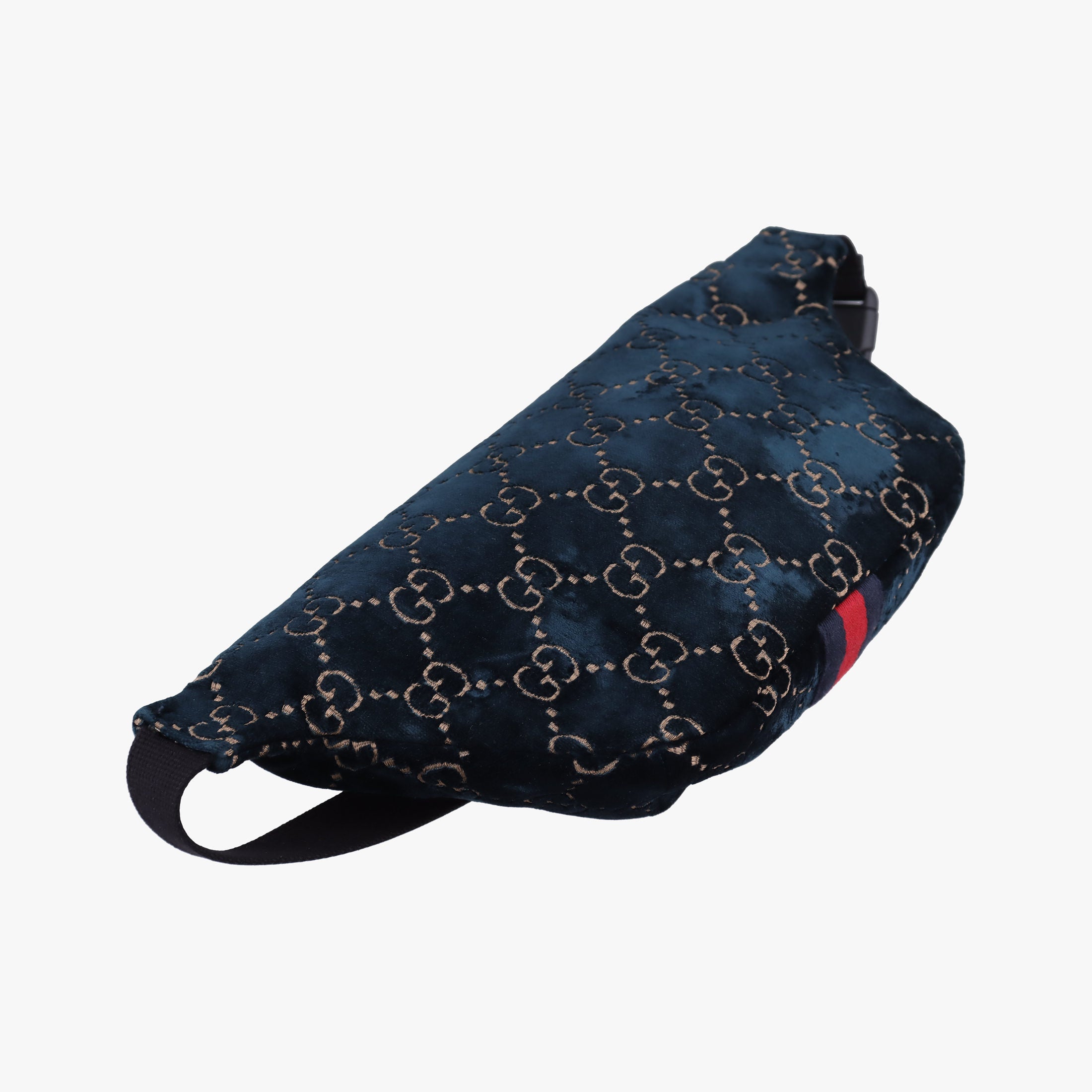 Pre-owned Gucci GG Velvet Blue velour 574968 bum bag/waist bag | stylenewstar