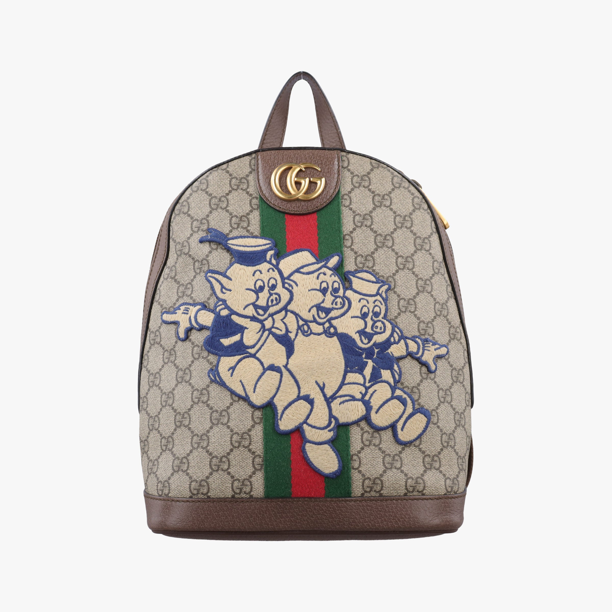 Secondhand Gucci ophidia The Three Little Pigs Brown×Multicolour PVC coated canvas 552884 backpack/rucksack | stylenewstar