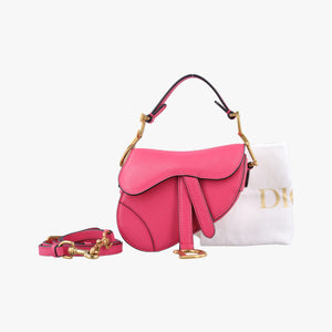 Secondhand Christian Dior Saddle Pink Leather  shoulderbag | stylenewstar