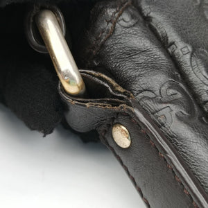 Pre-owned Gucci GG Plus GG Supreme Brown leather 223666 shoulderbag | stylenewstar