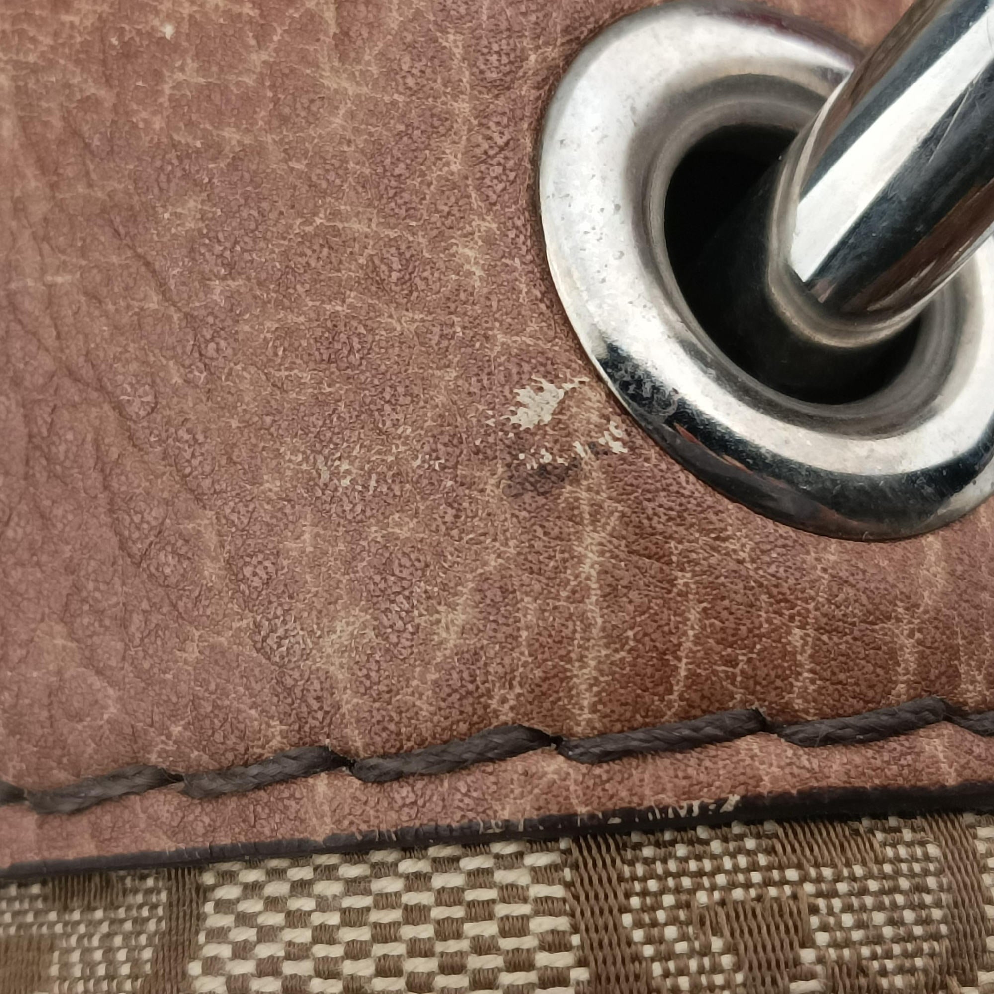 Pre-owned Gucci Medium Bamboo Brown canvas×leather 232959 handbag | stylenewstar