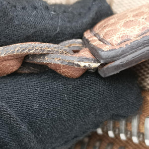 Pre-owned Gucci Medium Bamboo Brown canvas×leather 232959 handbag | stylenewstar