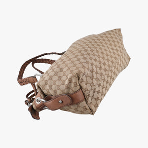 Pre-owned Gucci Medium Bamboo Brown canvas×leather 232959 handbag | stylenewstar