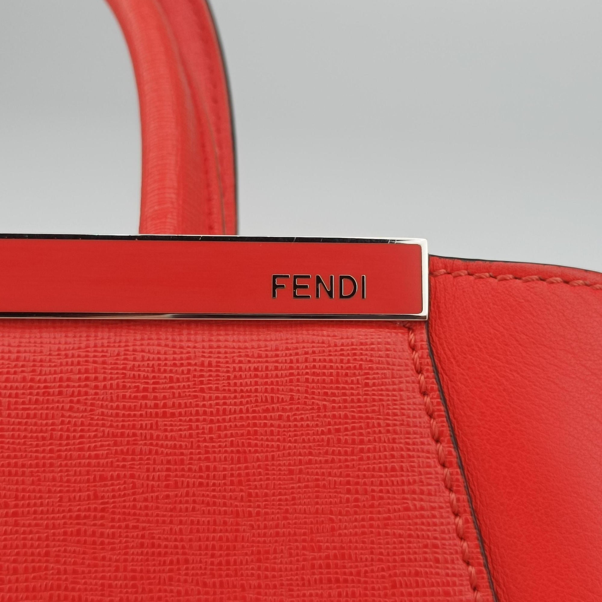 Vintage Fendi Petite 2 JOURS Orange Leather 8BH253 shoulderbag | stylenewstar