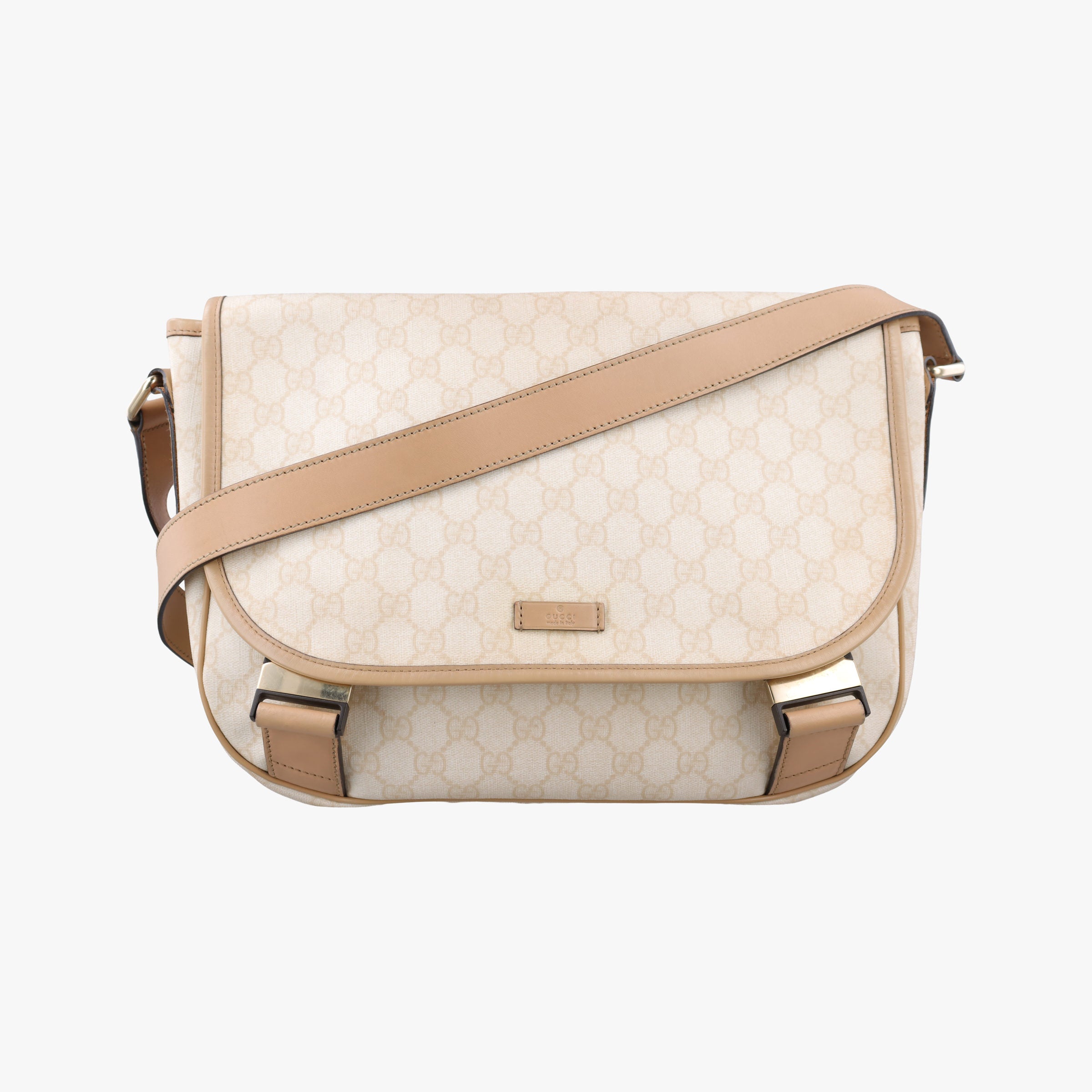 Pre-owned Gucci GG Plus Messenger beige PVC coated canvas×Leather 201732 shoulderbag | stylenewstar