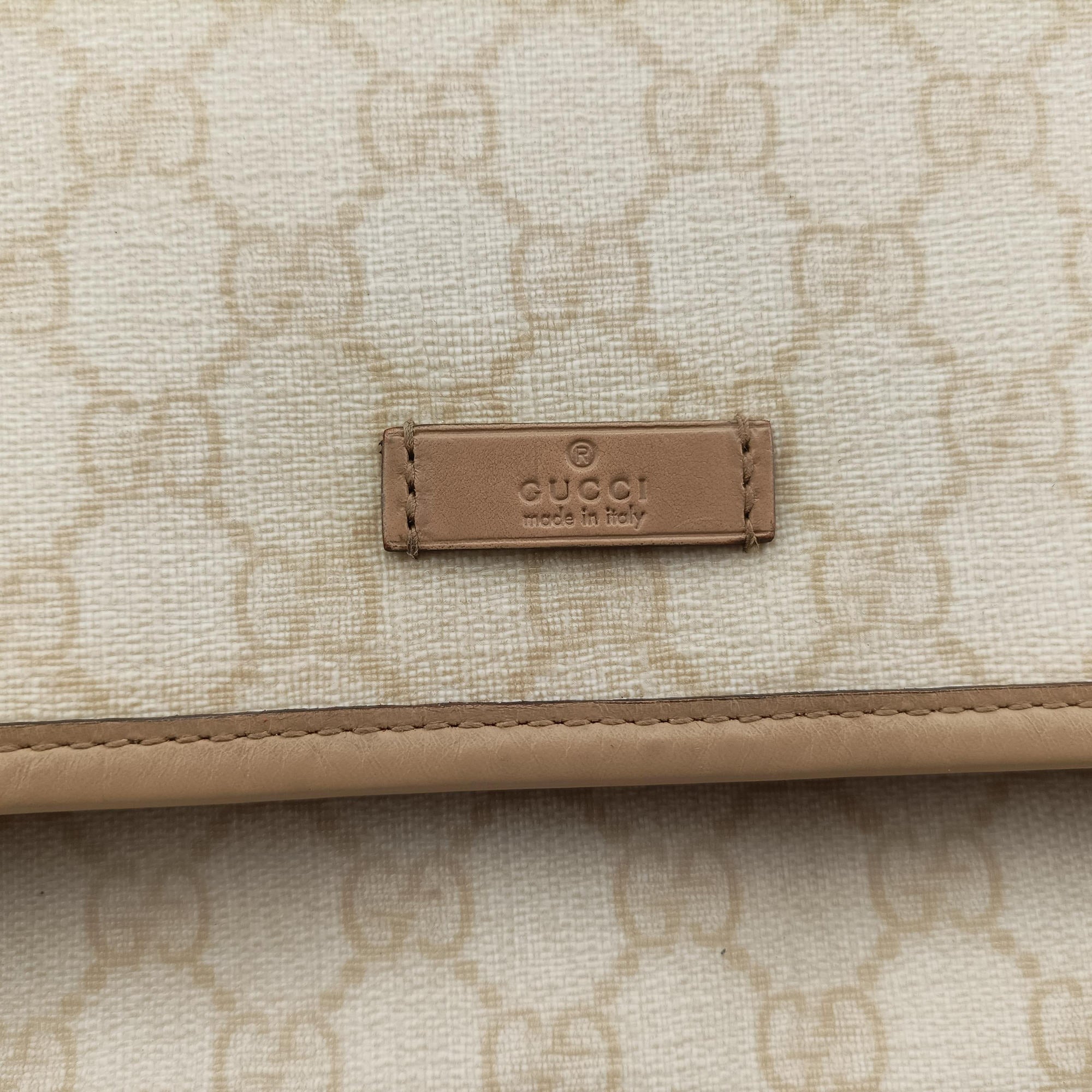 Pre-owned Gucci GG Plus Messenger beige PVC coated canvas×Leather 201732 shoulderbag | stylenewstar