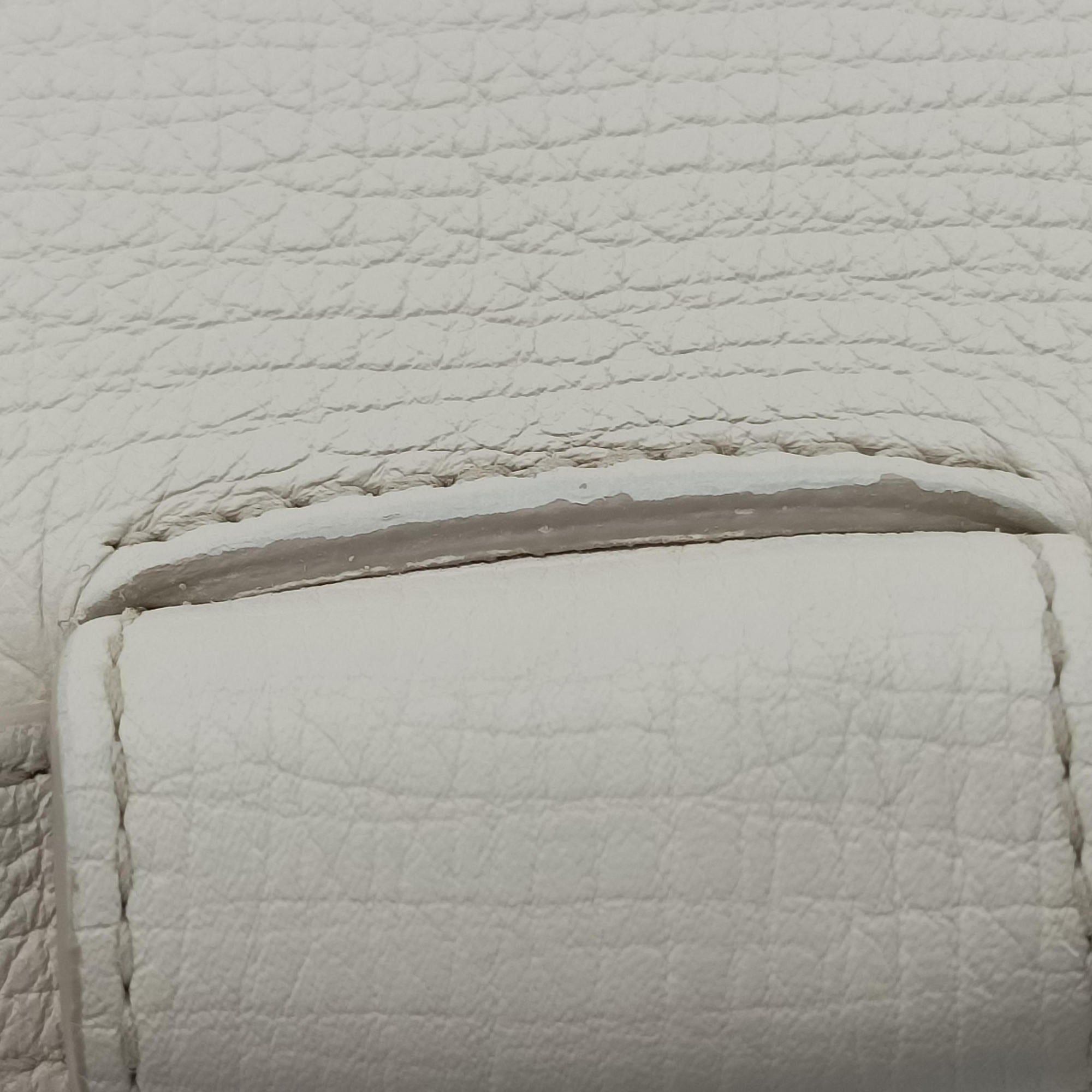 Pre-owned Bottega Veneta Palmelato White Leather  shoulderbag | stylenewstar