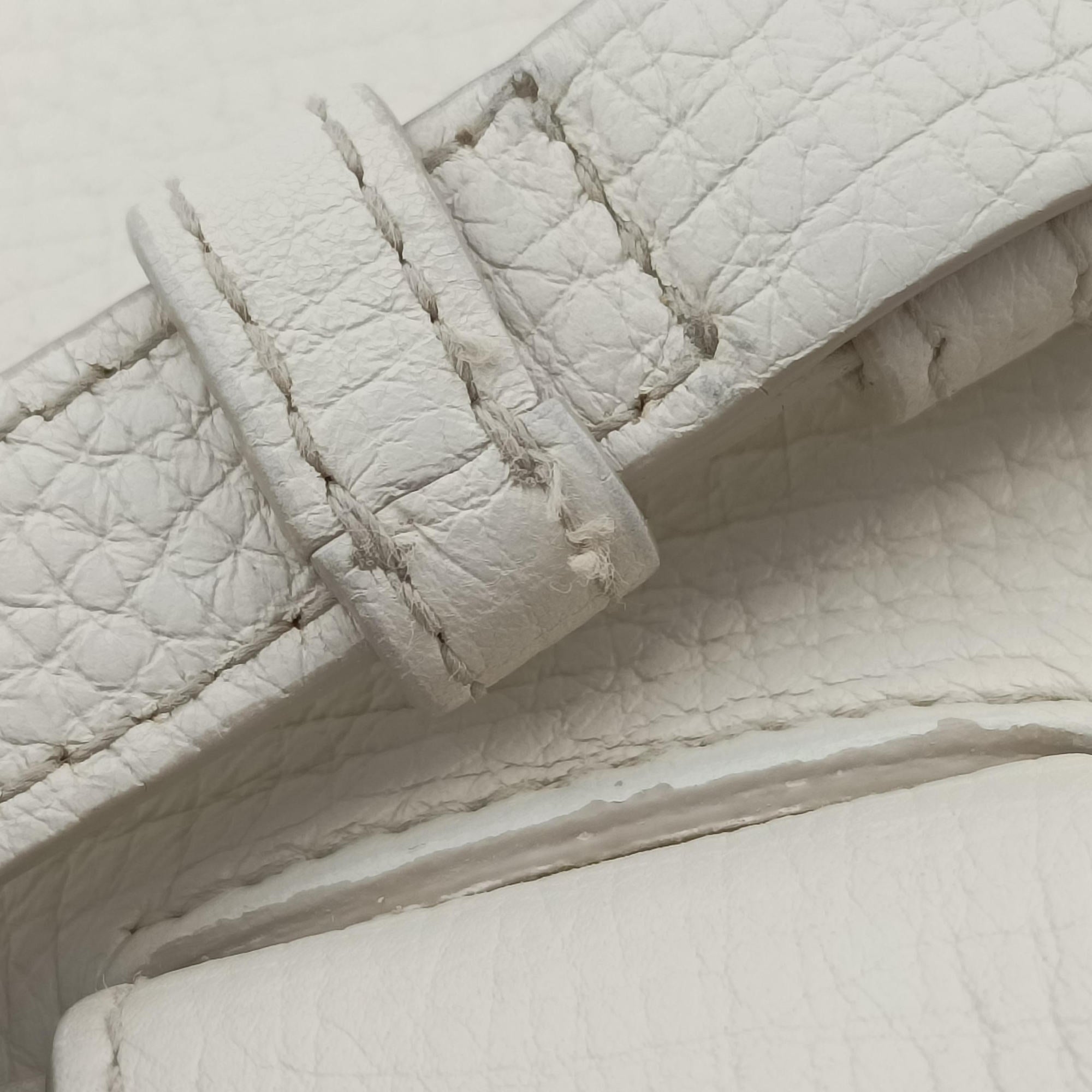 Pre-owned Bottega Veneta Palmelato White Leather  shoulderbag | stylenewstar