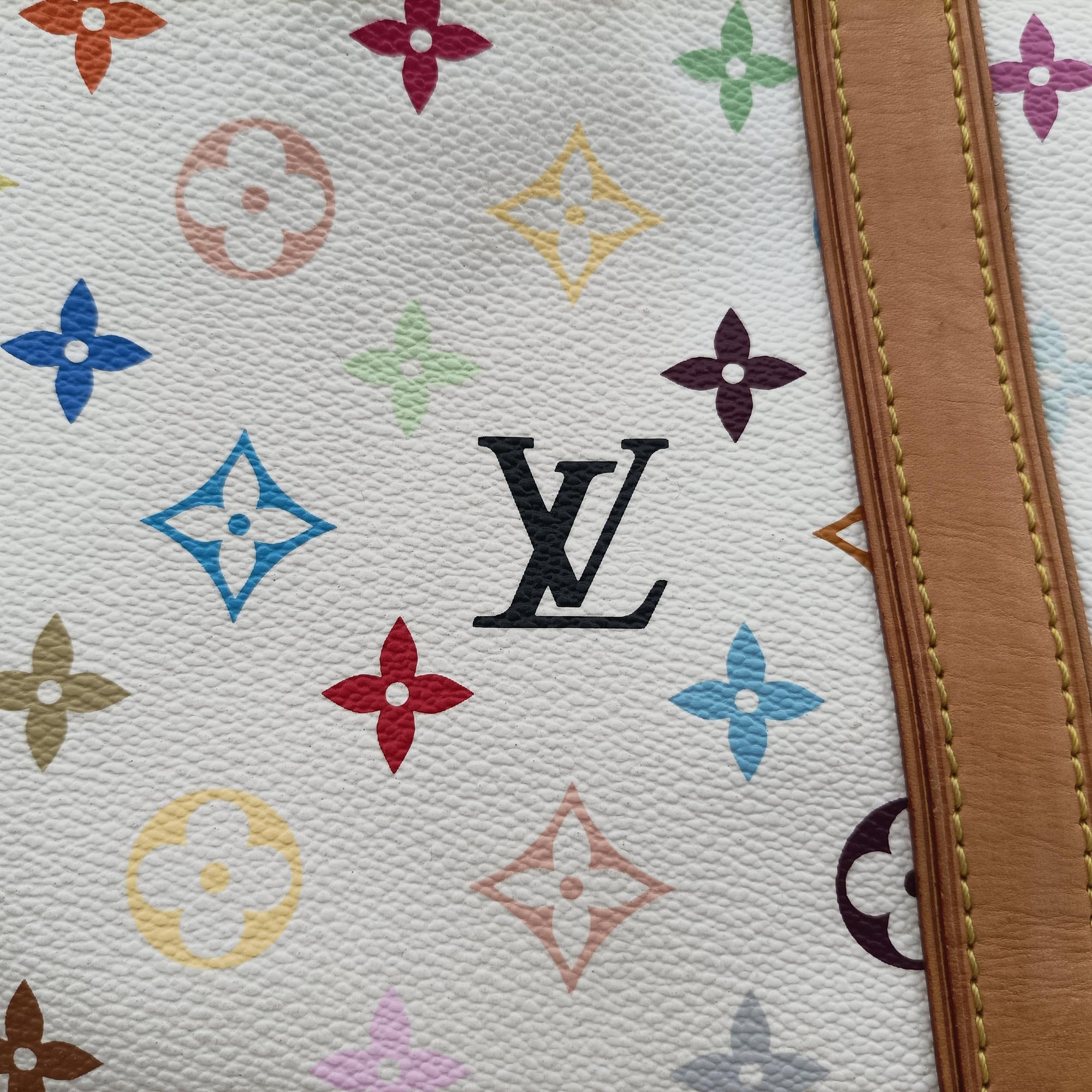 Pre-owned Louis Vuitton AURELIA MM white Monogram Multicolor M40094 shoulderbag | stylenewstar