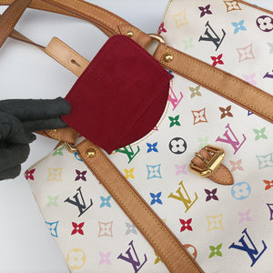 Pre-owned Louis Vuitton AURELIA MM white Monogram Multicolor M40094 shoulderbag | stylenewstar