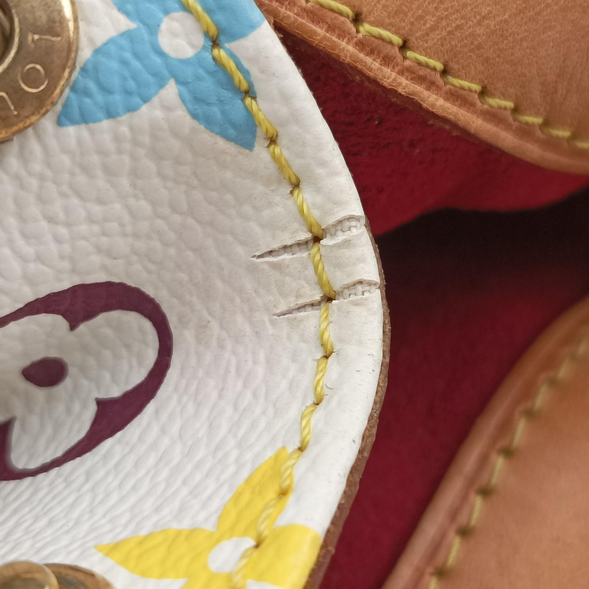 Pre-owned Louis Vuitton AURELIA MM white Monogram Multicolor M40094 shoulderbag | stylenewstar
