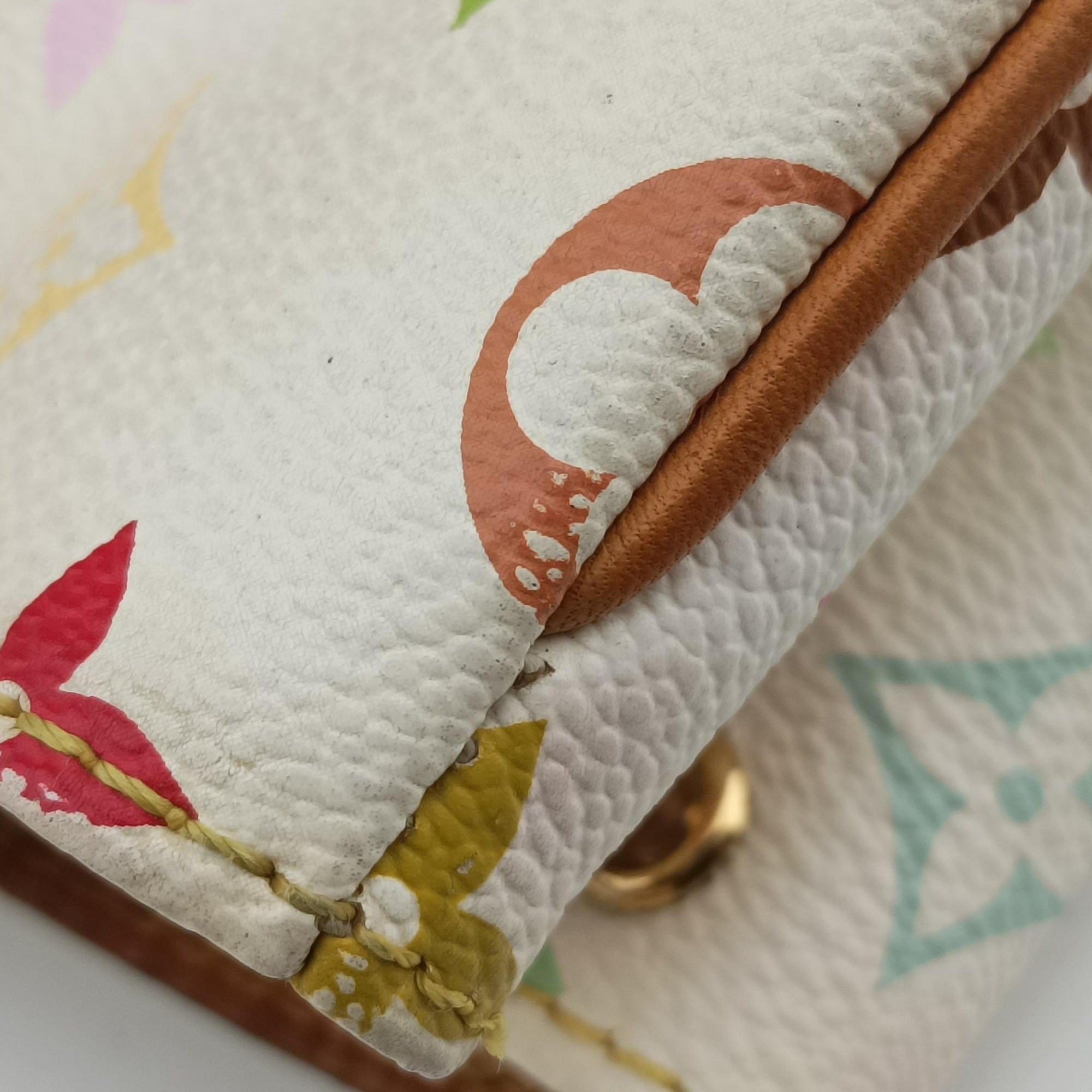 Pre-owned Louis Vuitton AURELIA MM white Monogram Multicolor M40094 shoulderbag | stylenewstar