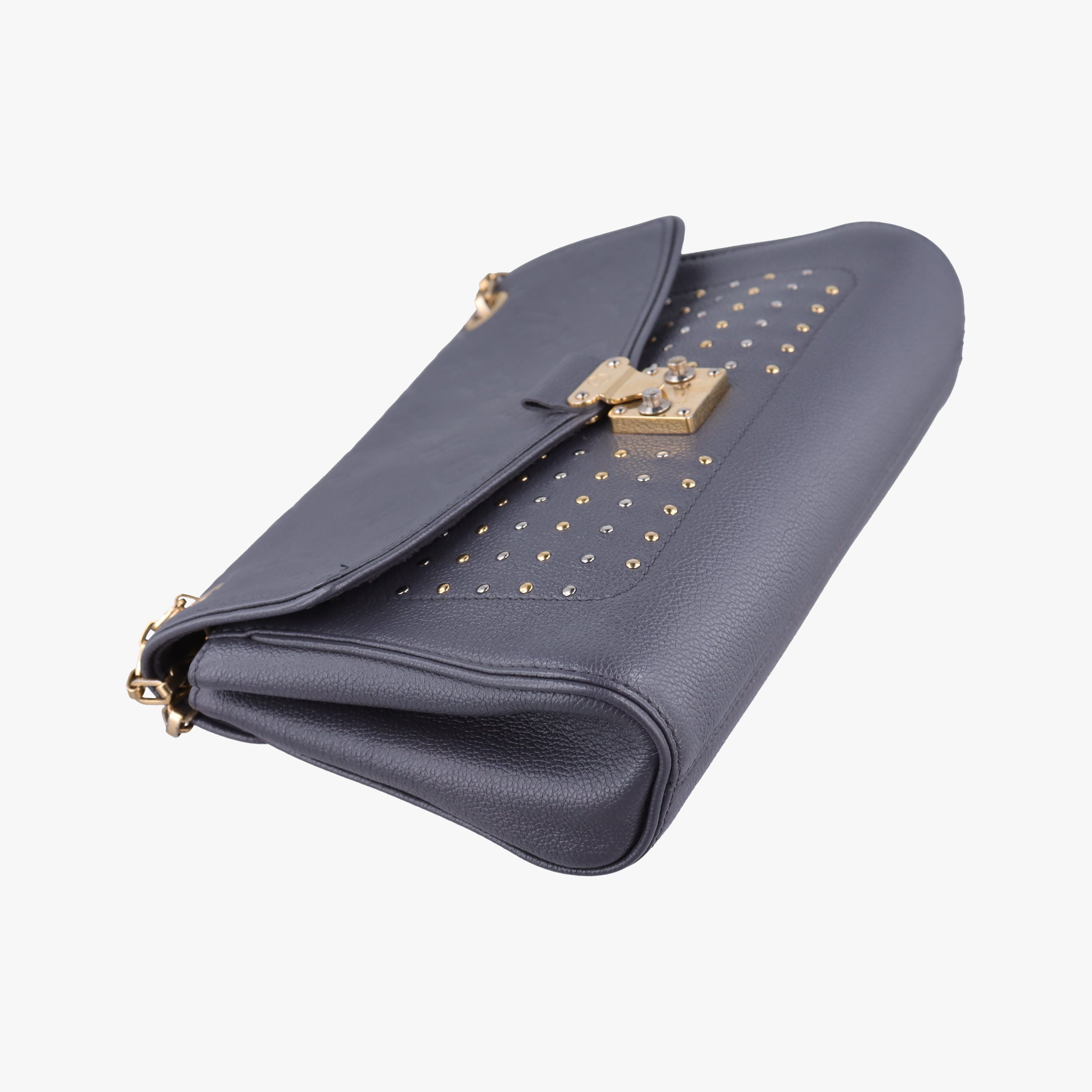 Pre-owned Louis Vuitton Saint Germain PM Studs Gris Silver Monogram Empreinte M51729 shoulderbag | stylenewstar