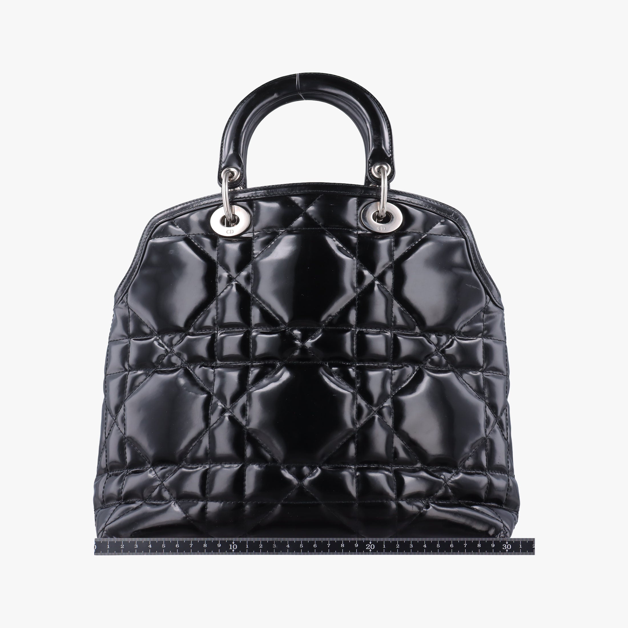 Pre-owned Christian Dior granville Black Enamel  shoulderbag | stylenewstar