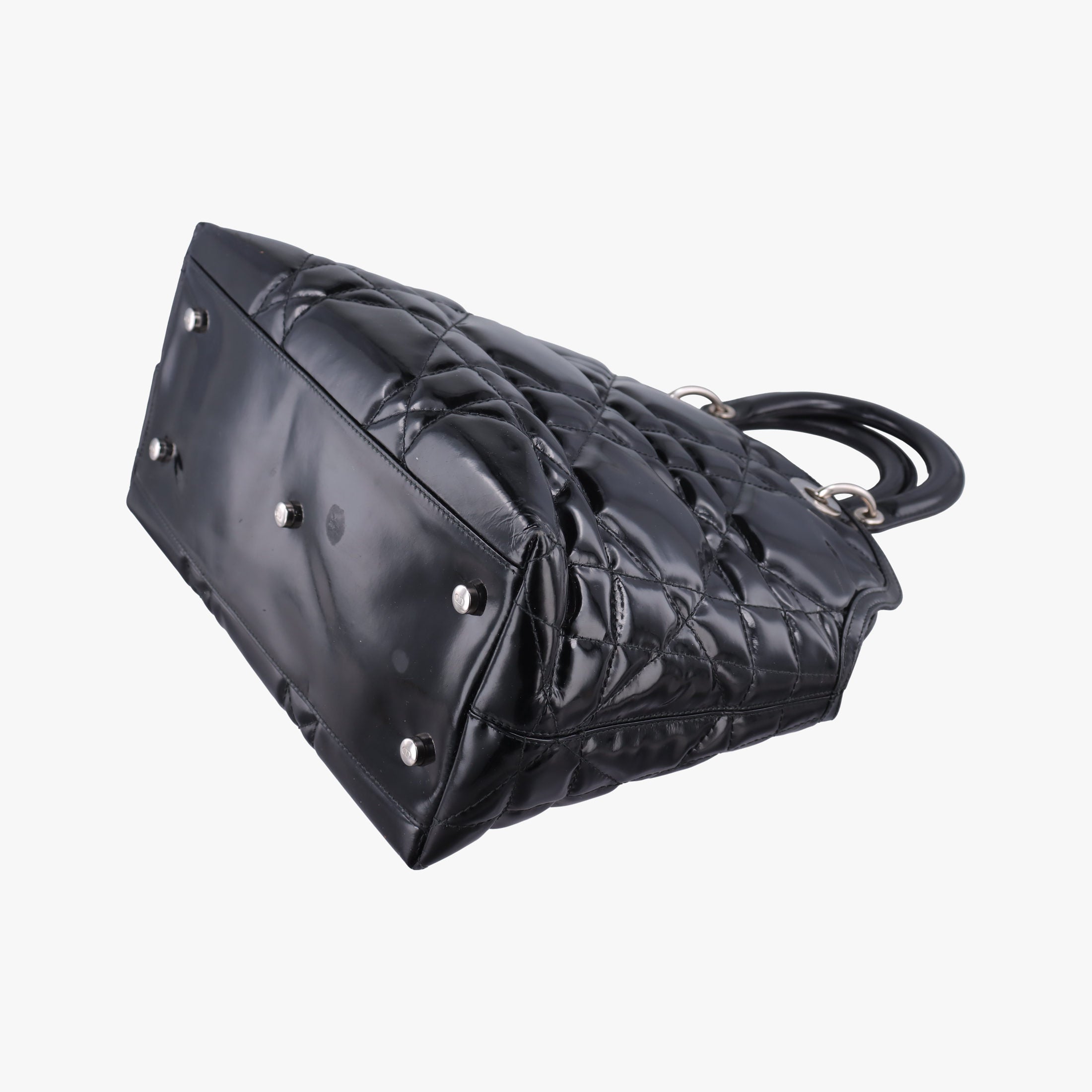 Pre-owned Christian Dior granville Black Enamel  shoulderbag | stylenewstar
