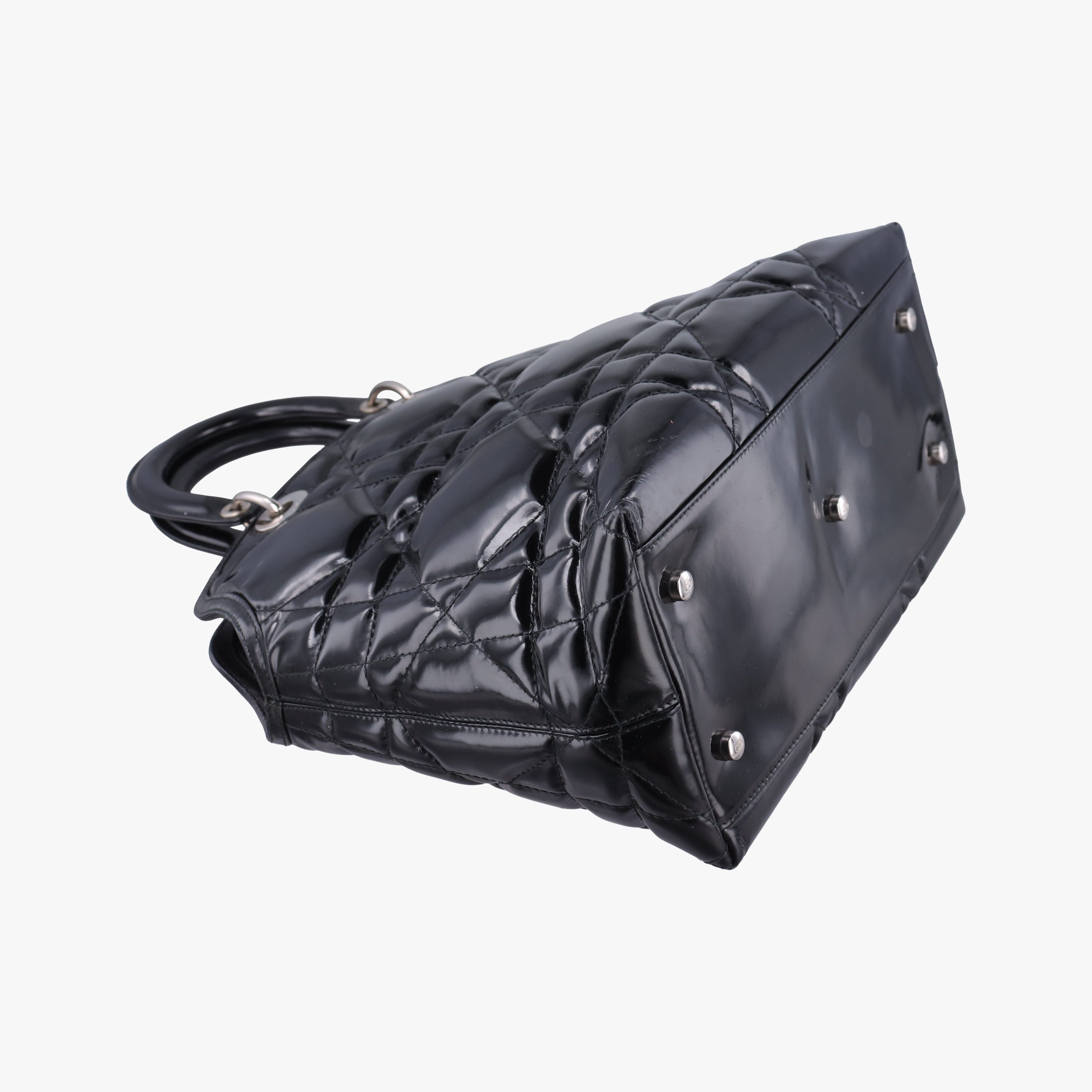 Pre-owned Christian Dior granville Black Enamel  shoulderbag | stylenewstar