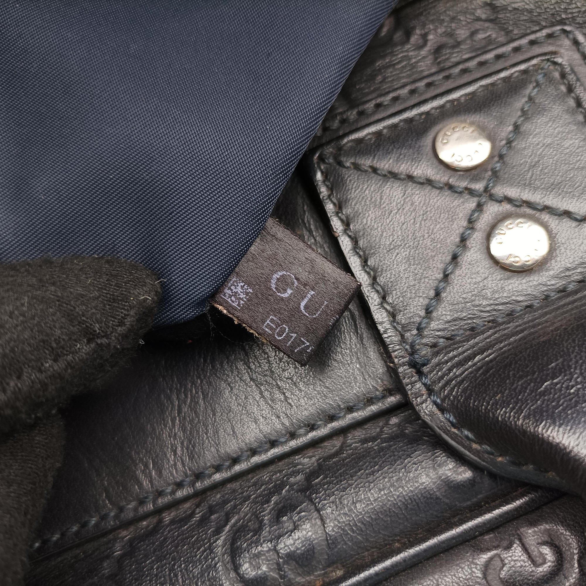 Pre-owned Gucci Guccissima Briefcase Business Black Leather 328937 handbag | stylenewstar