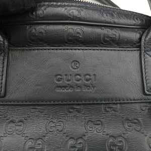 Pre-owned Gucci Guccissima Briefcase Business Black Leather 328937 handbag | stylenewstar