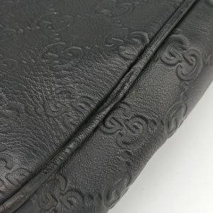 Pre-owned Gucci Guccissima Briefcase Business Black Leather 328937 handbag | stylenewstar
