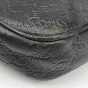 Pre-owned Gucci Guccissima Briefcase Business Black Leather 328937 handbag | stylenewstar