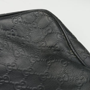 Pre-owned Gucci Guccissima Briefcase Business Black Leather 328937 handbag | stylenewstar