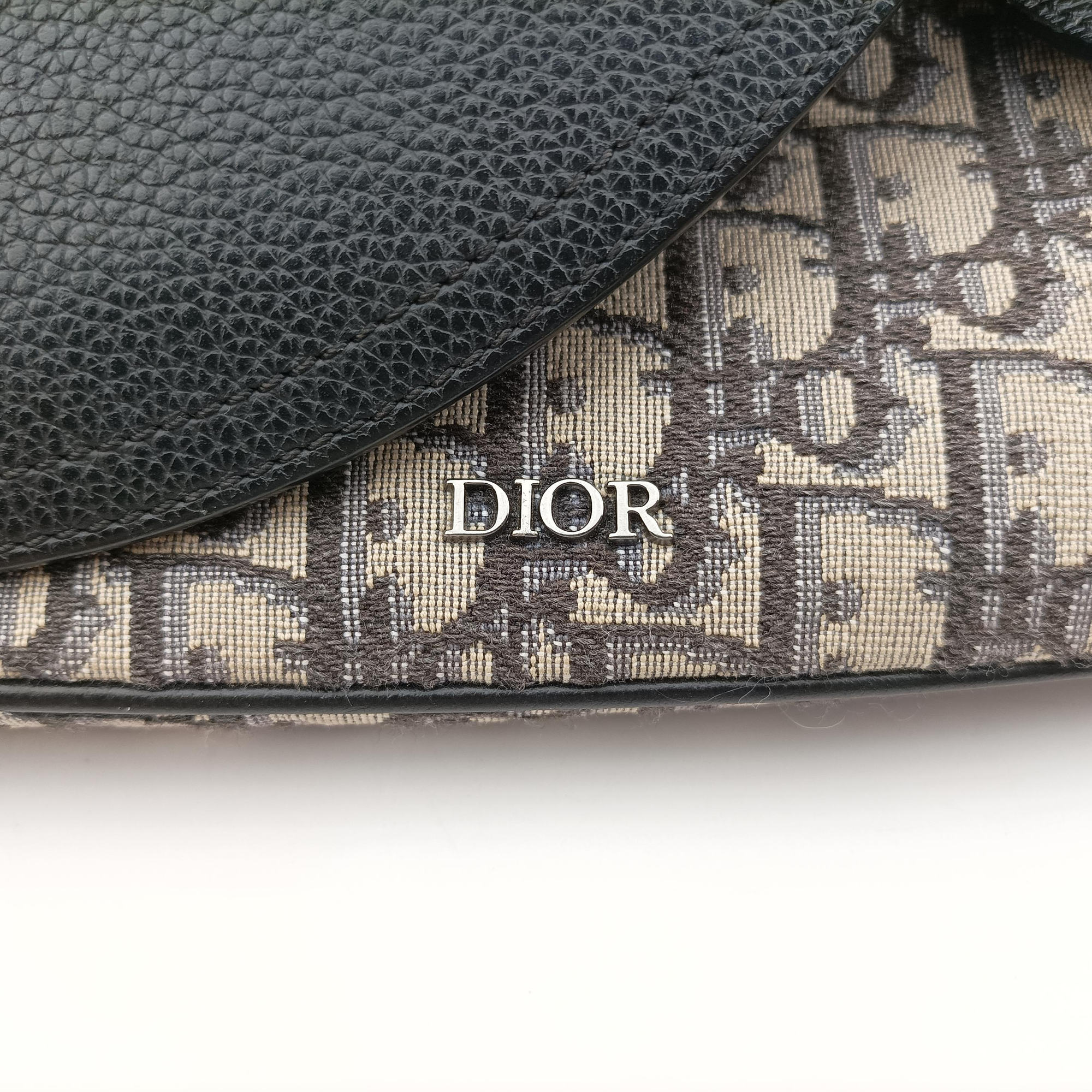 Pre-owned Christian Dior Oblique Saddle Navy×Black Jacquard×Leather  shoulderbag | stylenewstar